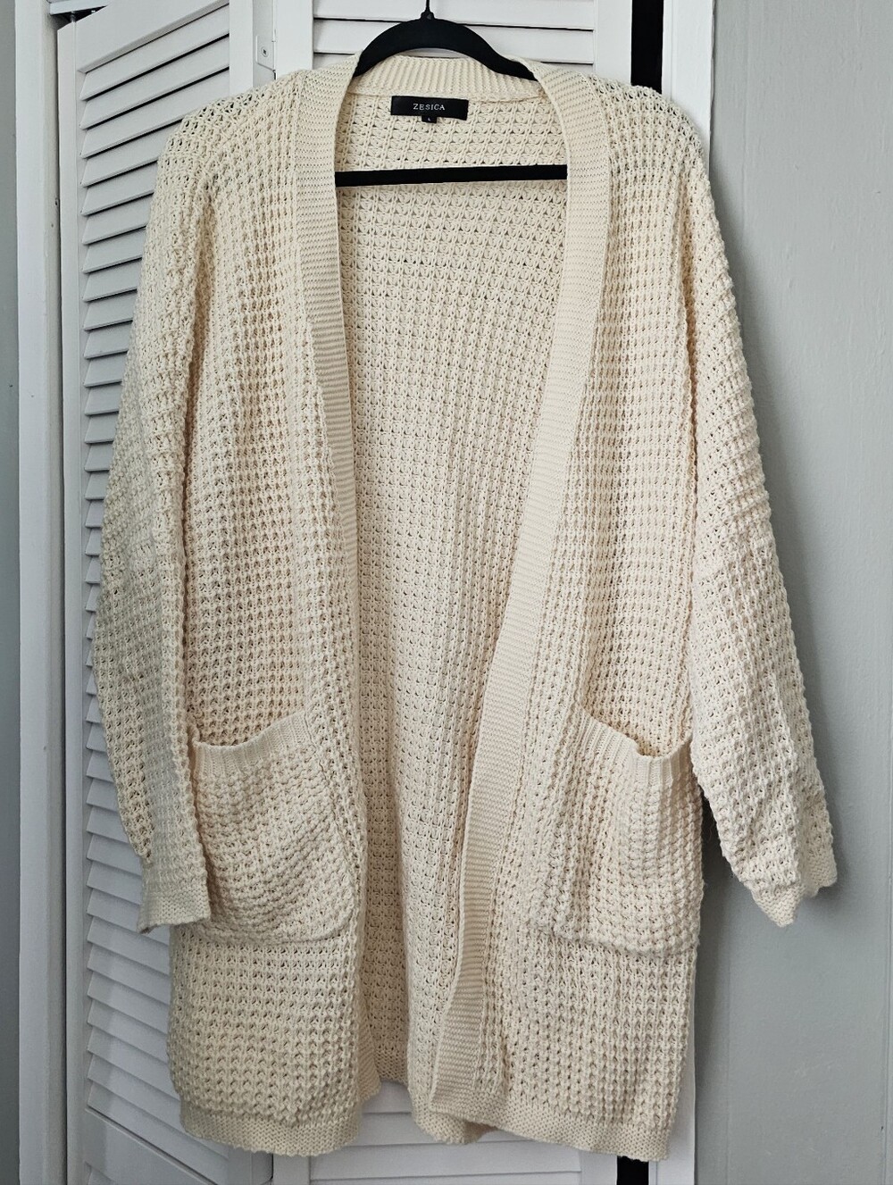 Apricot Waffle Knit Cardigan